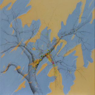 VORFREUDE | ON PINS AND NEEDLES – und auch hier kommt etwas Erwartetes oder Unerwartetes. VORFREUDE | ON PINS AND NEEDLES | Serie WARTEN | 2026 | Acryl, Kohle, Bleistift auf Leinwand| 90 x 90 x 1,8 cm