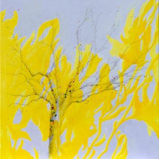 PRICKELN | TINGLE | Serie WARTEN – und auch hier prickelt es schon ... PRICKELN | TINGLE | Serie WARTEN | 2026 | Acryl, Kohle, Bleistift auf Leinwand| 90 x 90 x 1,8 cm
